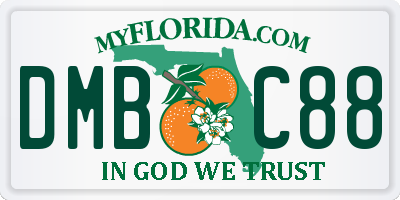 FL license plate DMBC88