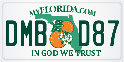 FL license plate DMBD87