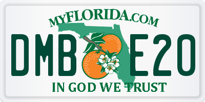 FL license plate DMBE20