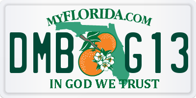 FL license plate DMBG13