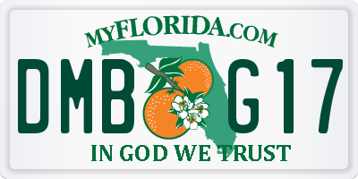 FL license plate DMBG17
