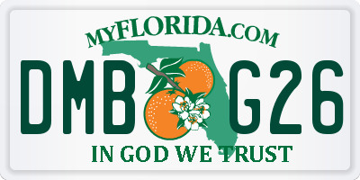 FL license plate DMBG26