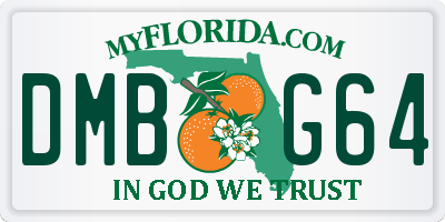 FL license plate DMBG64