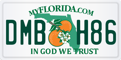 FL license plate DMBH86