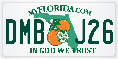 FL license plate DMBJ26