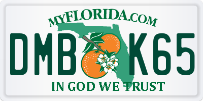 FL license plate DMBK65