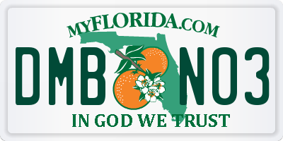 FL license plate DMBN03