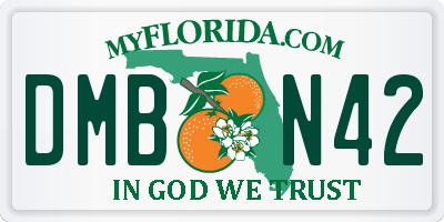 FL license plate DMBN42