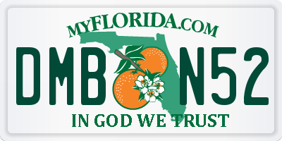 FL license plate DMBN52