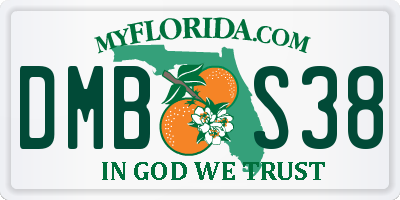 FL license plate DMBS38