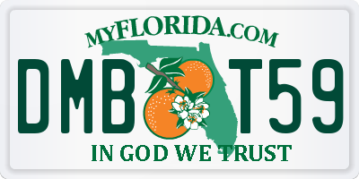 FL license plate DMBT59