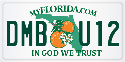 FL license plate DMBU12