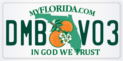 FL license plate DMBV03