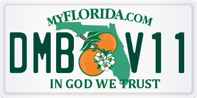 FL license plate DMBV11