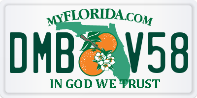 FL license plate DMBV58