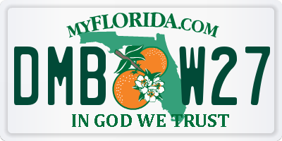 FL license plate DMBW27