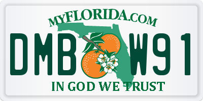 FL license plate DMBW91