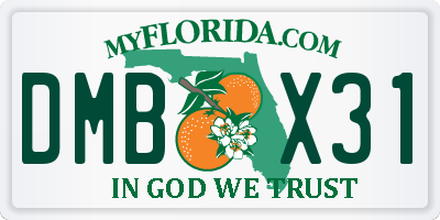 FL license plate DMBX31