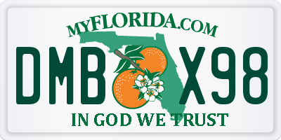 FL license plate DMBX98