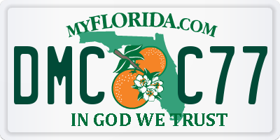 FL license plate DMCC77