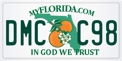 FL license plate DMCC98