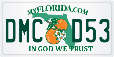 FL license plate DMCD53