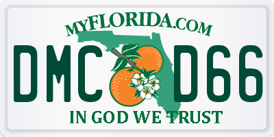 FL license plate DMCD66