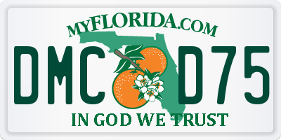 FL license plate DMCD75