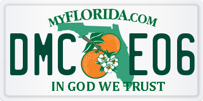 FL license plate DMCE06