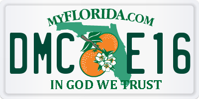 FL license plate DMCE16