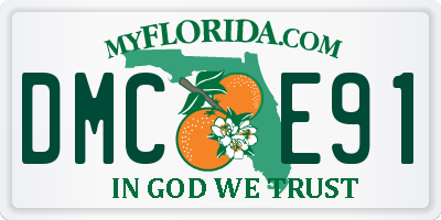 FL license plate DMCE91
