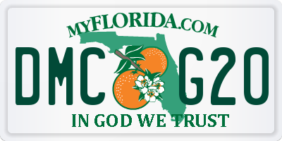 FL license plate DMCG20