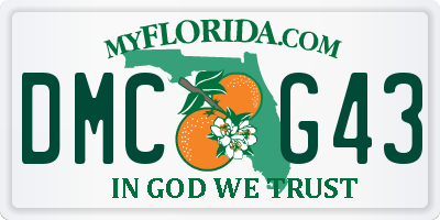 FL license plate DMCG43