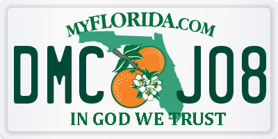 FL license plate DMCJ08