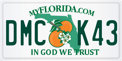 FL license plate DMCK43