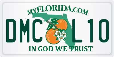 FL license plate DMCL10