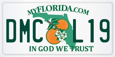 FL license plate DMCL19