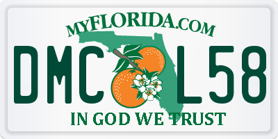FL license plate DMCL58