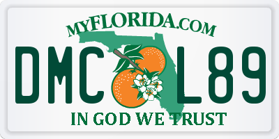 FL license plate DMCL89