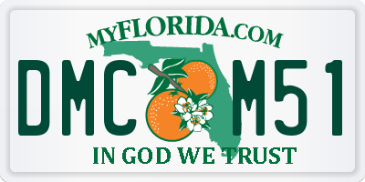 FL license plate DMCM51