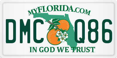 FL license plate DMCQ86