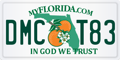 FL license plate DMCT83