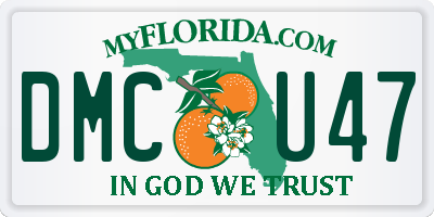 FL license plate DMCU47