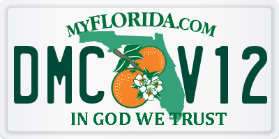 FL license plate DMCV12