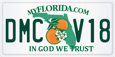 FL license plate DMCV18