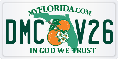 FL license plate DMCV26