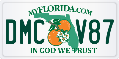 FL license plate DMCV87