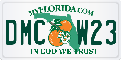 FL license plate DMCW23