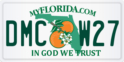 FL license plate DMCW27