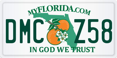 FL license plate DMCZ58